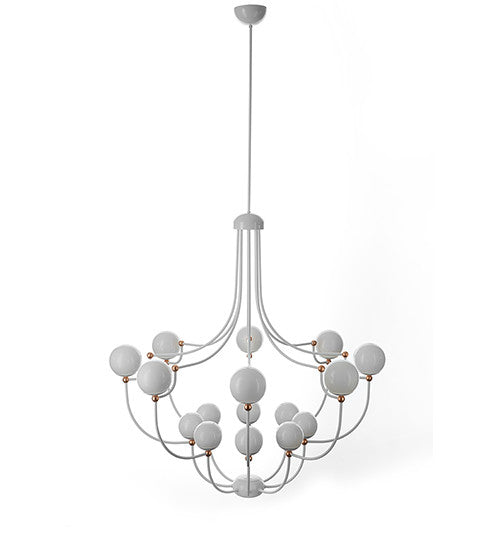 DOTS 16L CHANDELIER WITH WHITE GLASSES