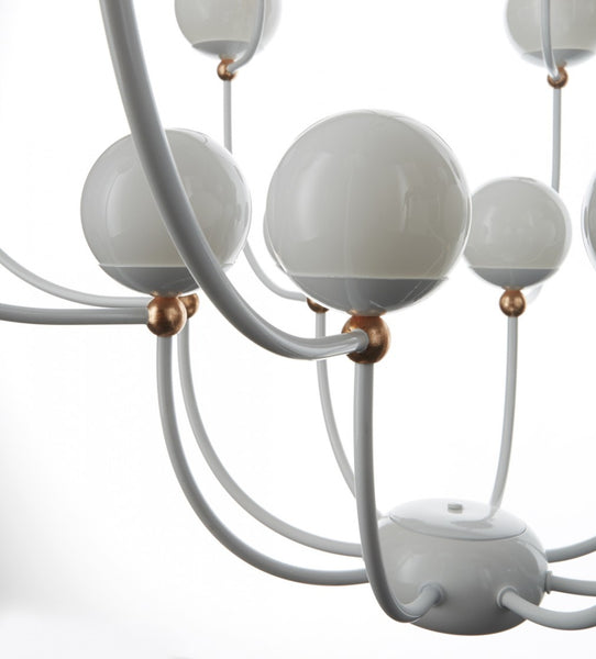 DOTS 16L CHANDELIER WITH WHITE GLASSES