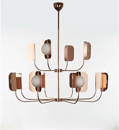 12L CHANDELIER WITH WHITE GLASSES