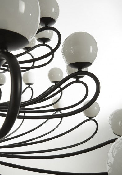 PAPILLON  36L CHANDELIER WITH WHITE GLASSES